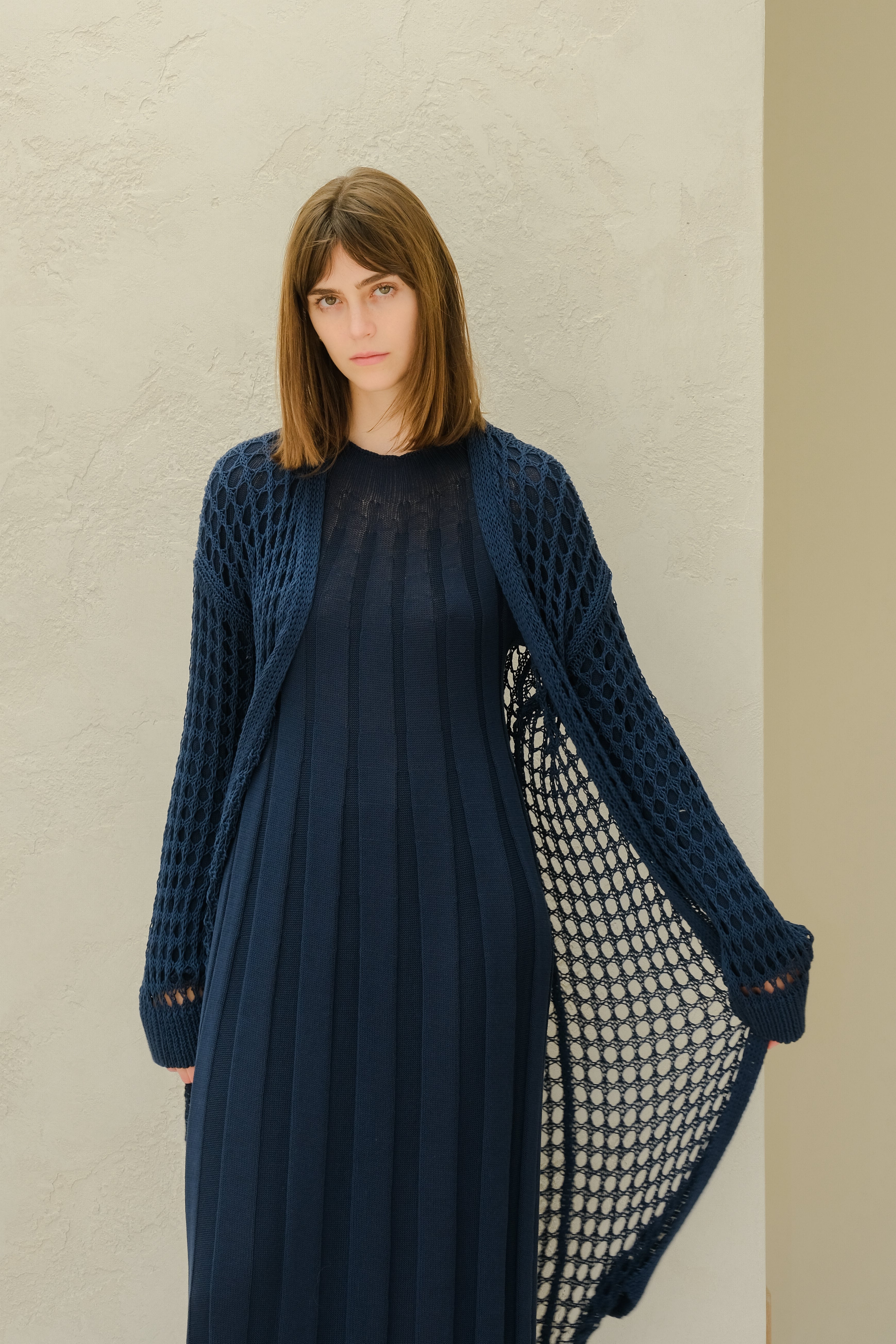 Fine Cotton Crochet Maxi Cardigan