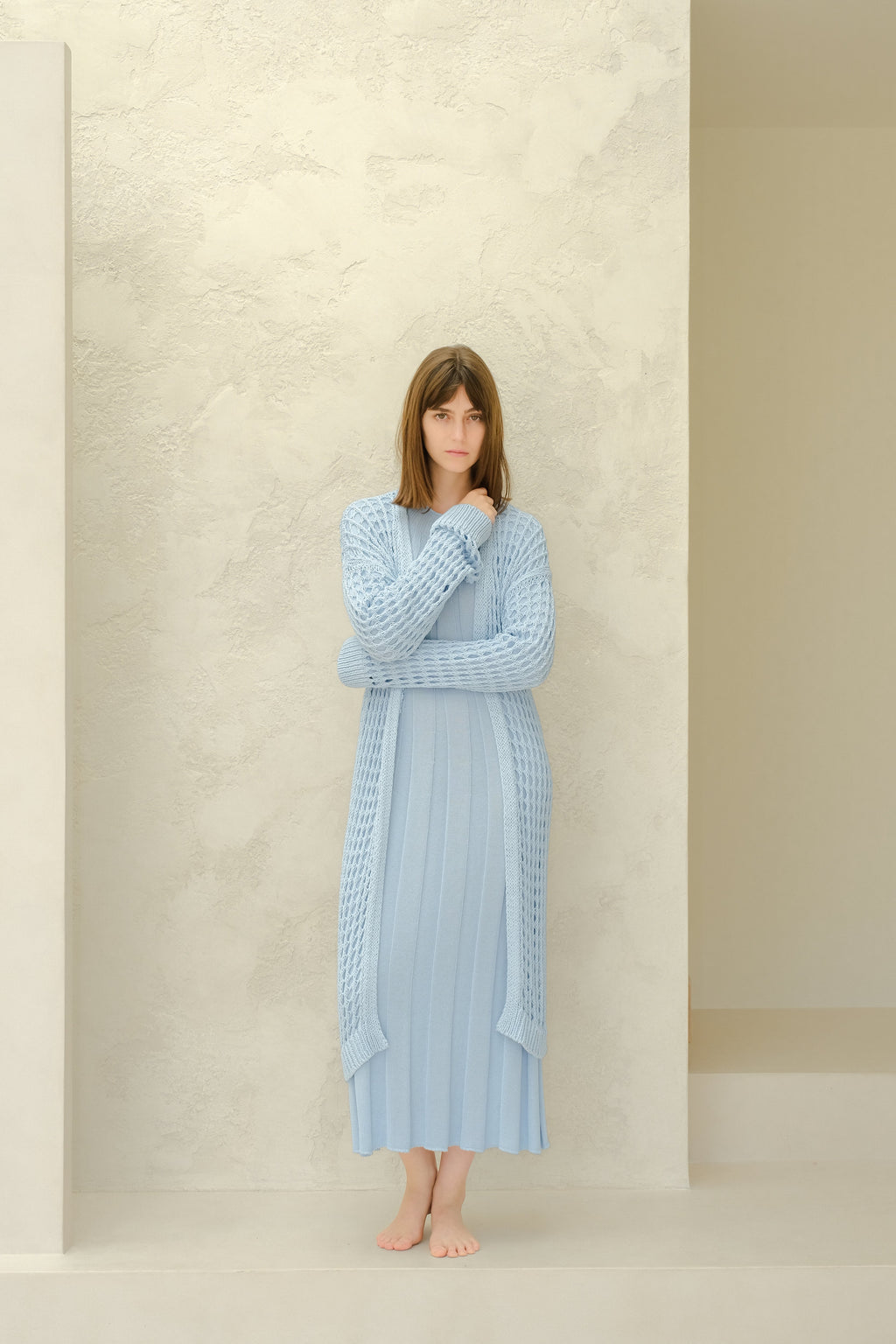 Fine Cotton Crochet Maxi Cardigan