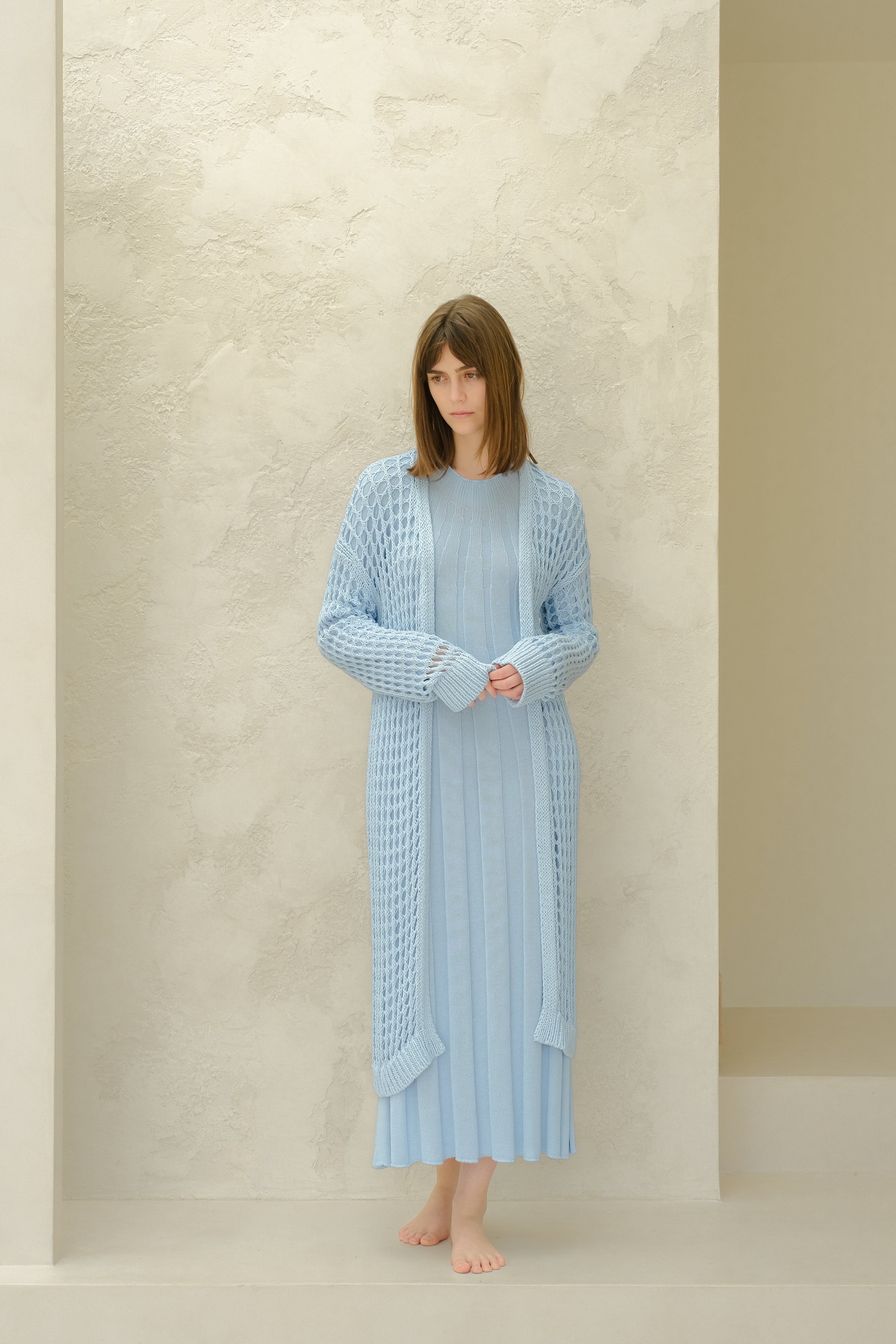 Fine Cotton Crochet Maxi Cardigan