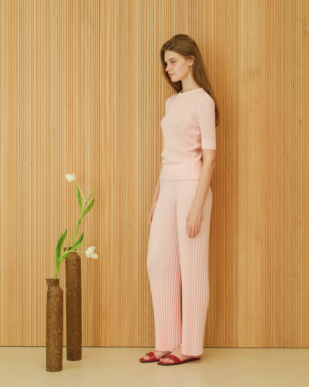 Maglietta Fine Cotton with Micro Pointelle - Nibe Clothing