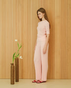 Pantaloni in cotone plissettato fine (3D-knit)