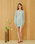 Vestito Fine Cotton Crochet Maxi Polo - Nibe Clothing