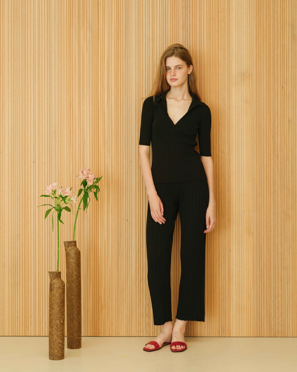 Fine Cotton Plissé Pants (3D-Knit)