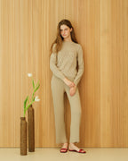 Fine pleated cotton trousers (3D-knit)