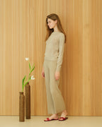 Pantaloni in cotone plissettato fine (3D-knit)