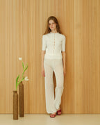 Cardigan Fine Cotton Ribbed - Nibe Clothing