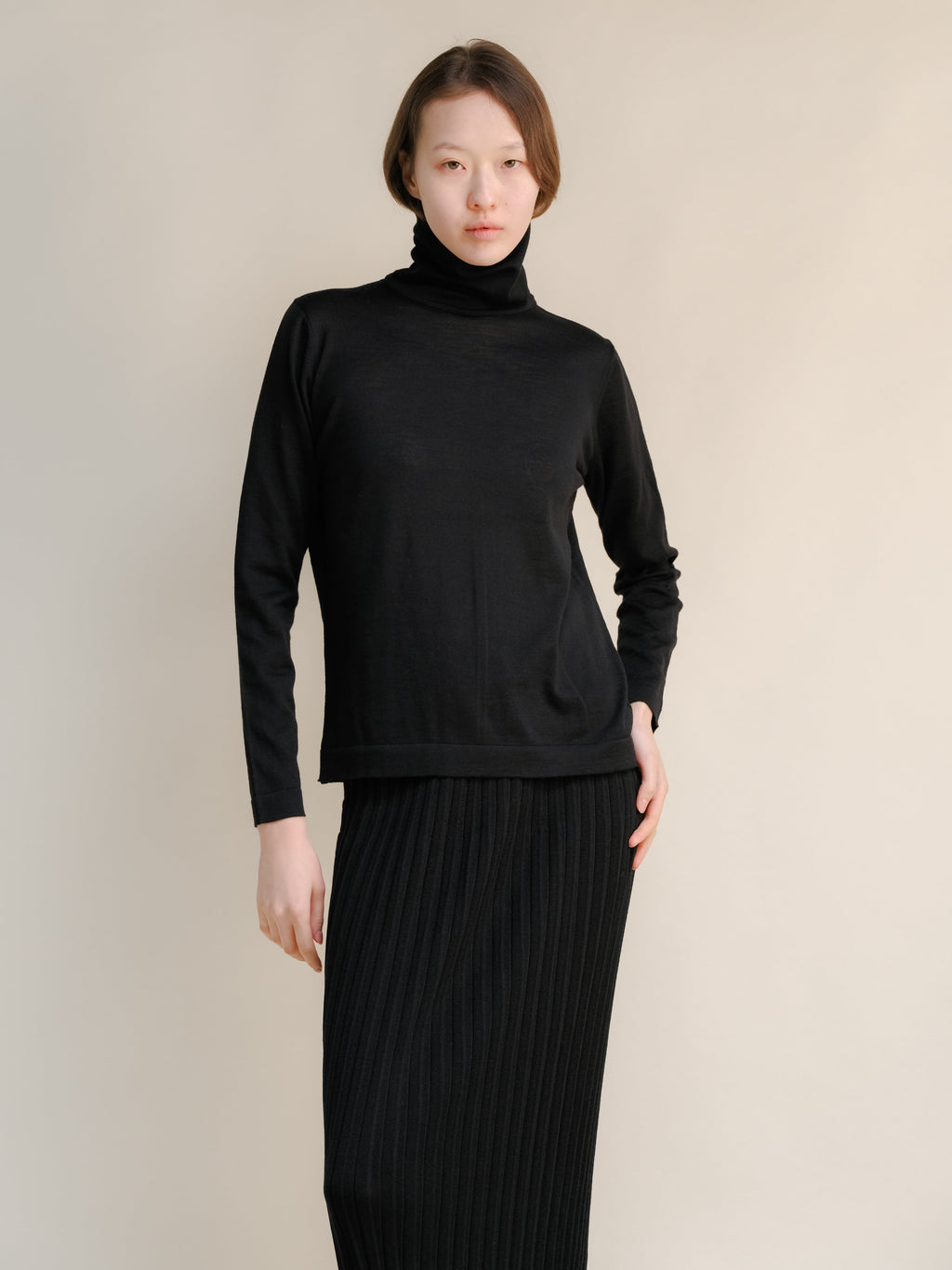 Dolcevita in extrafine lana merino con manica dritta