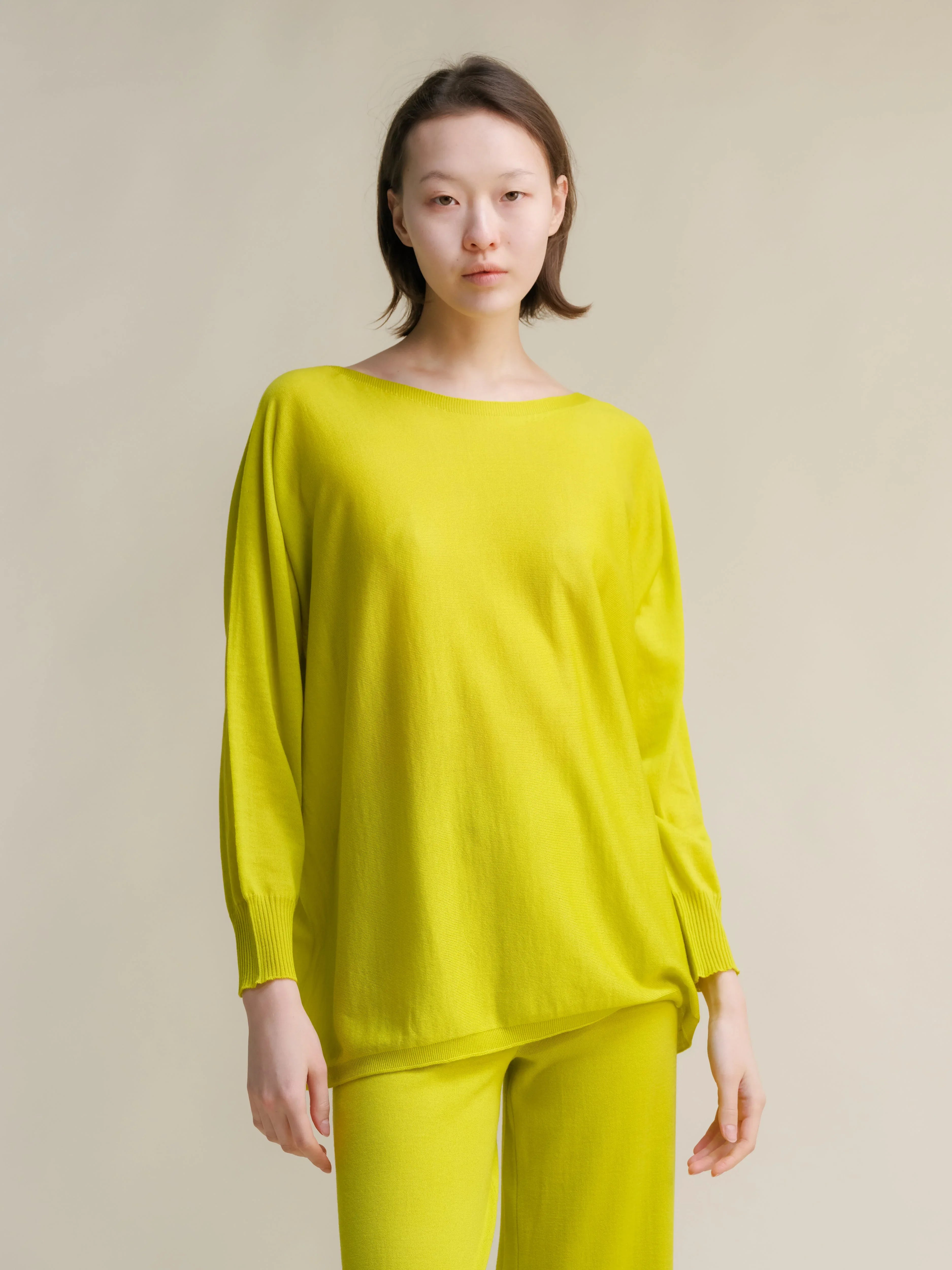 Maglione Extra Fine Merino Wool Boat Neck Oversized (3D-Knit) - Nibe Clothing