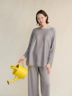 Maglione Extra Fine Merino Wool Boat Neck Oversized (3D-Knit) - Nibe Clothing