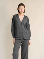 Extra Fine Merino Wool Oversized V-Neck Cardigan (3D-Knit)