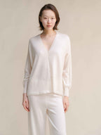 Extra Fine Merino Wool Oversized V-Neck Cardigan (3D-Knit)