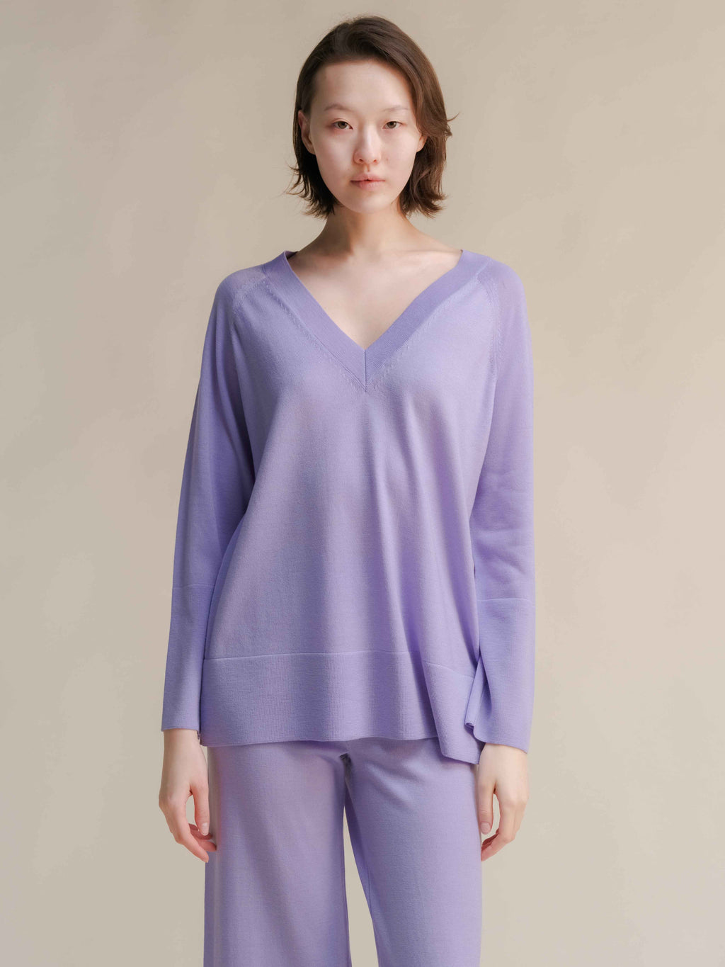 Extra Fine Merino V Neck Maxi Sweater