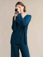 Extra Fine Merino V Neck Maxi Sweater