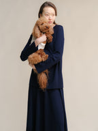 Maxi V-neck sweater in extra-fine merino wool