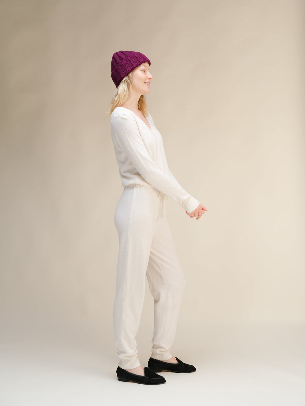 Cashmere Mix Ribbed Beanie