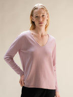 Maglione a V in misto cashmere (3D-Knit)