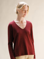Maglione a V in misto cashmere (3D-Knit)