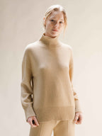 Cashmere Mix Long Turtleneck Sweater