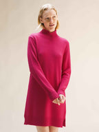 Cashmere Mix High Neck Midi Dress