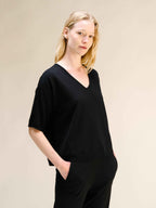 Cashmere Mix V-Neck T-Shirt (3D-Knit)
