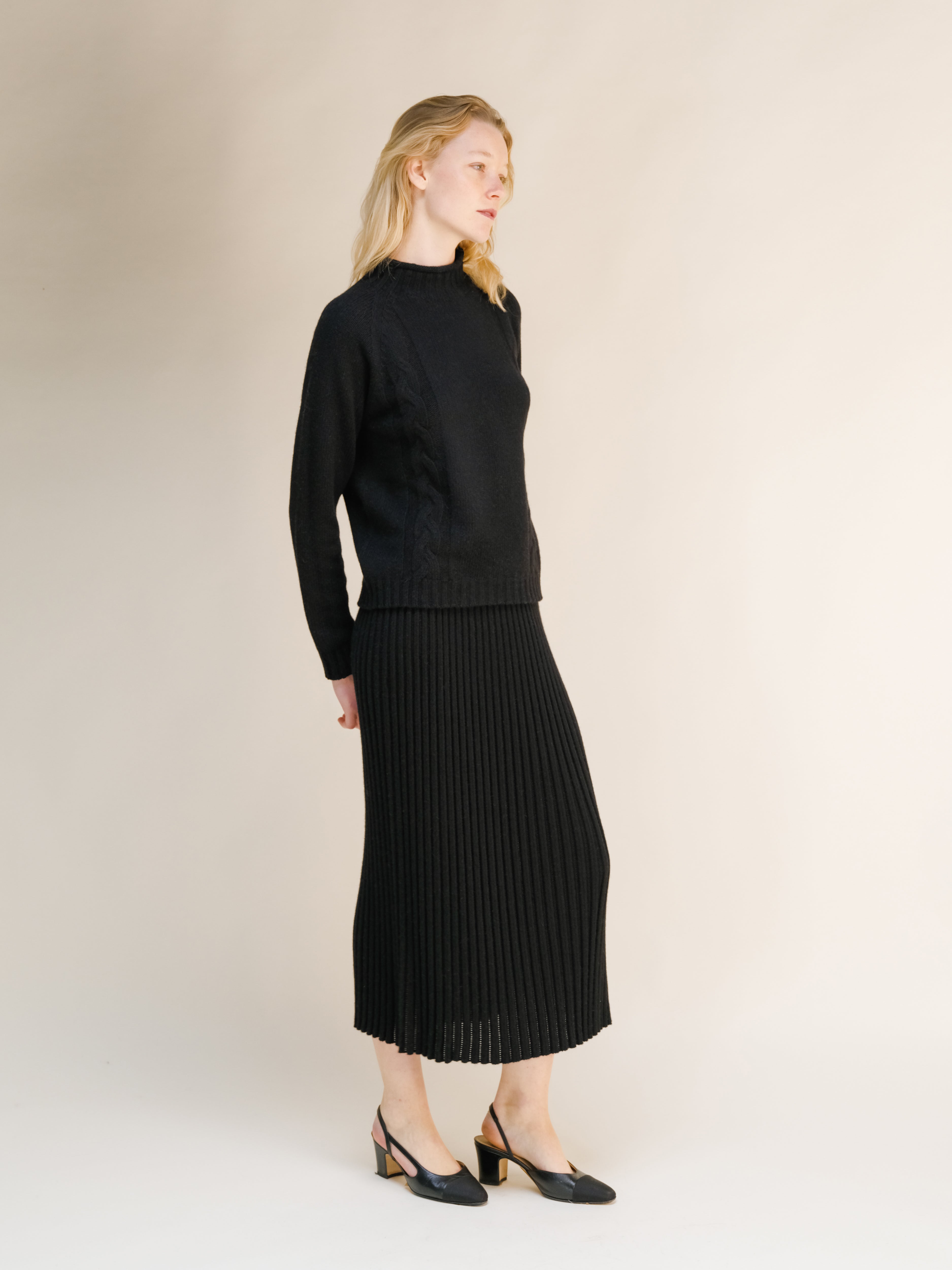 Maglione a trecce “Ricciolo” in misto cashmere (3D-Knit)