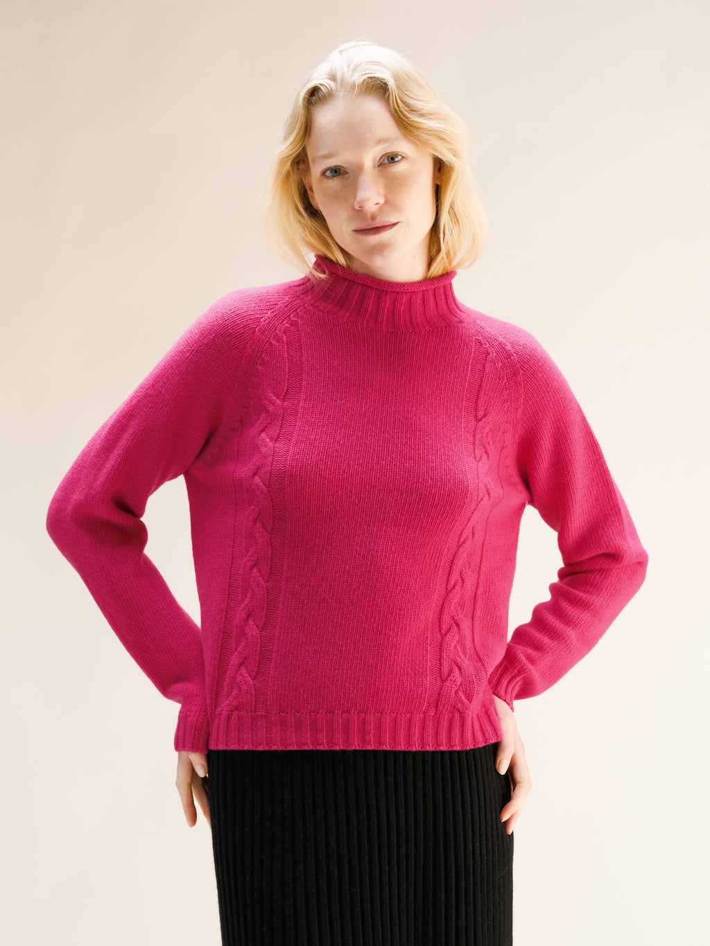 “Ricciolo” cable-knit sweater in cashmere blend (3D-Knit)