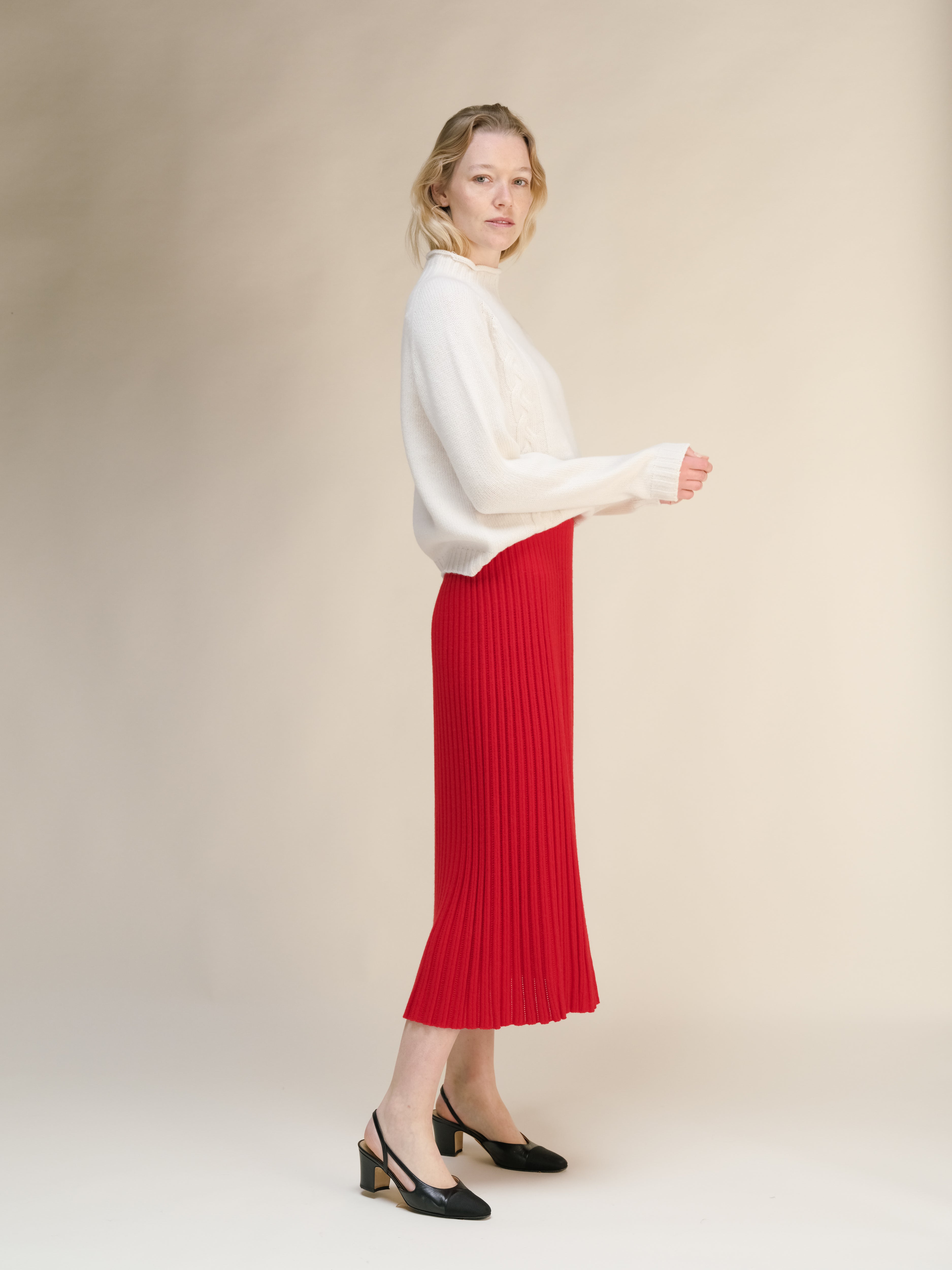 Maglione a trecce “Ricciolo” in misto cashmere (3D-Knit)