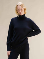 Cashmere Mix Long Turtleneck Sweater