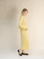 Cashmere Mix Cropped Cable Crewneck Sweater