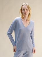 Maglione a V in misto cashmere (3D-Knit)