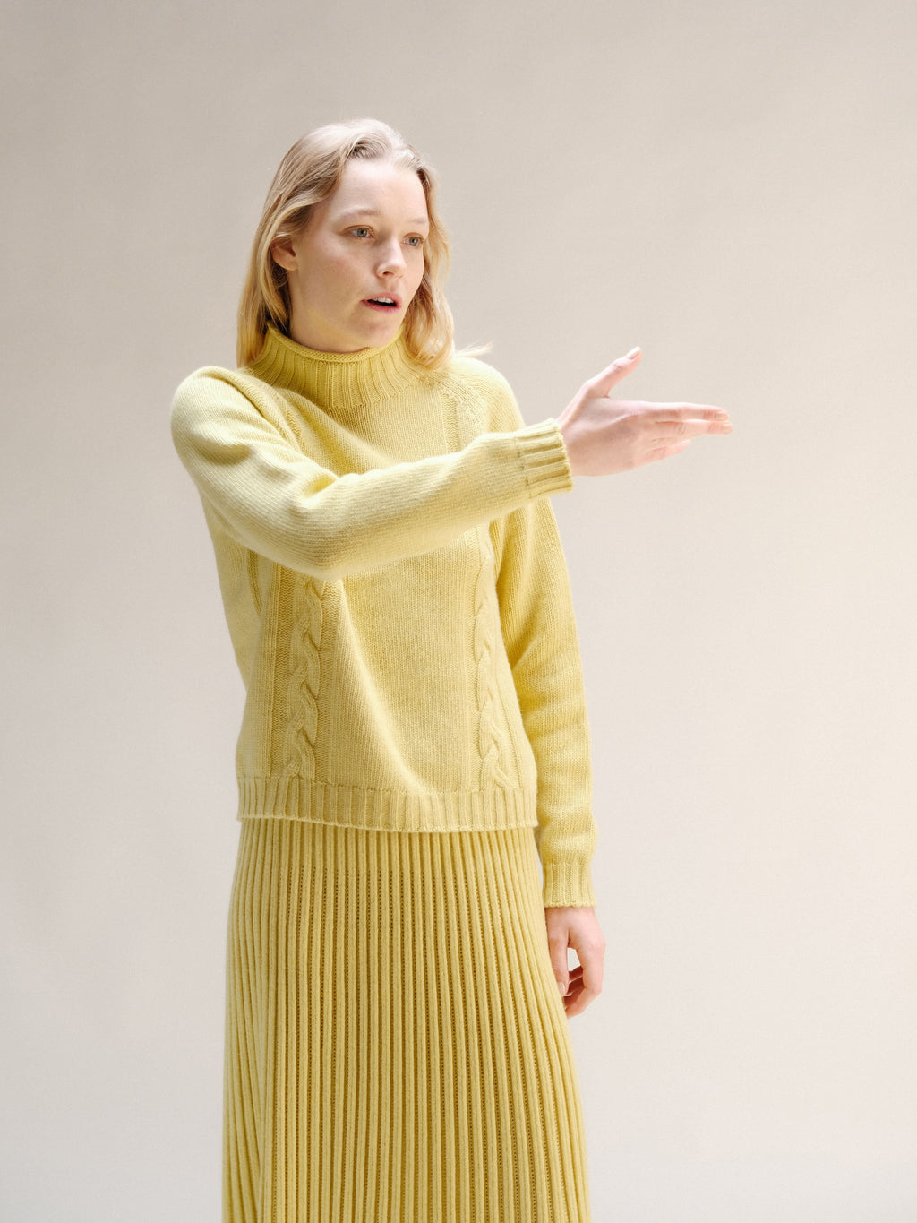 Maglione a trecce “Ricciolo” in misto cashmere (3D-Knit)