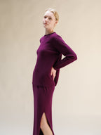 Cashmere Mix Crewneck with Curl Detail(3D-Knit)