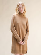 Abito midi a collo alto in misto cashmere