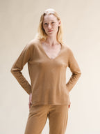 Maglione a V in misto cashmere (3D-Knit)