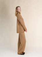 Cashmere Mix Ribbed High Neck with Lateral Slits