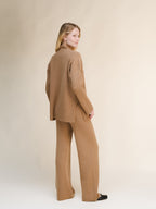 Cashmere Mix Ribbed High Neck with Lateral Slits