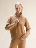 Cashmere Mix High Neck Sweater with Zip