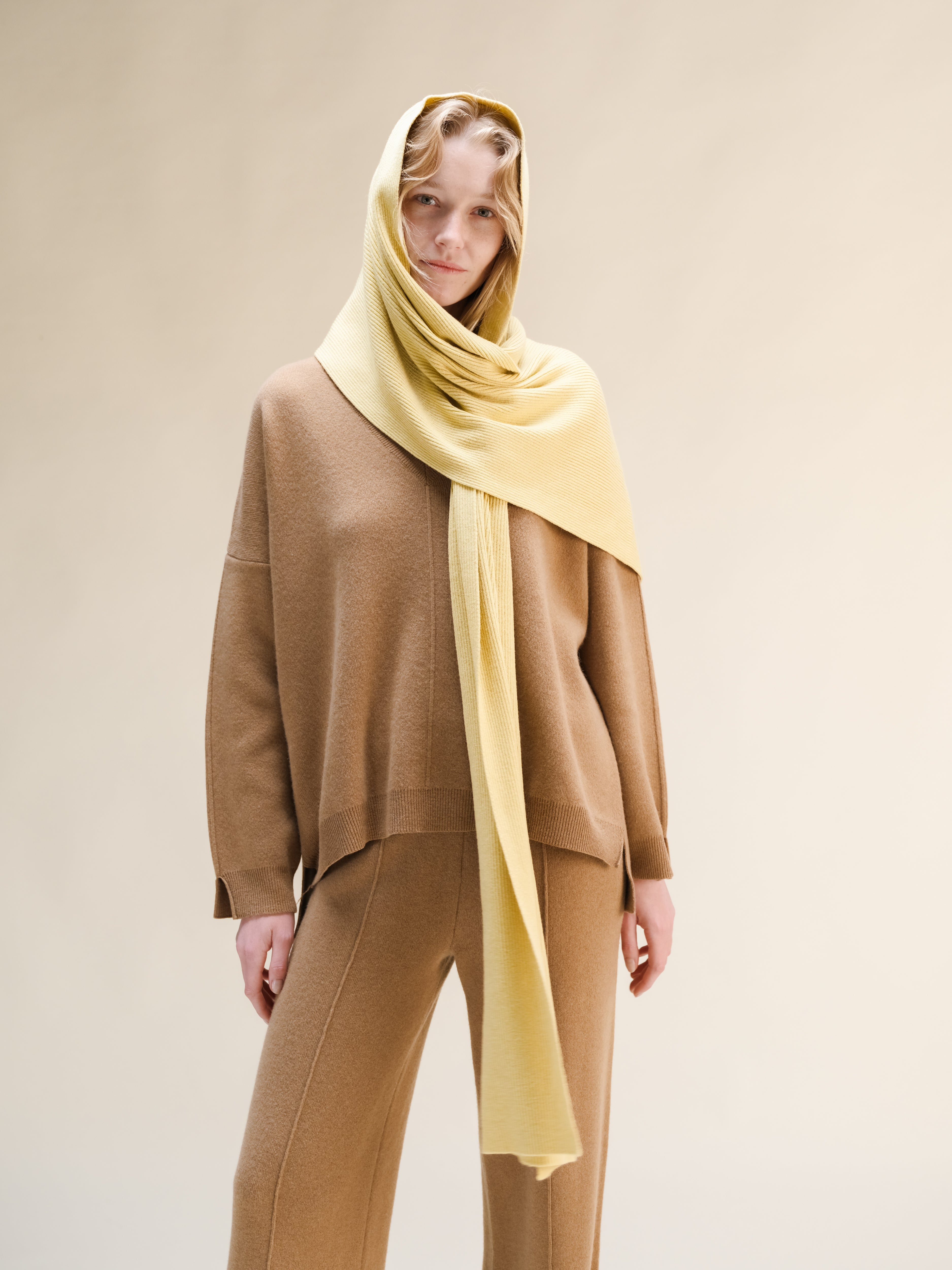 Pure Cashmere Maxi Ribbed Scarf