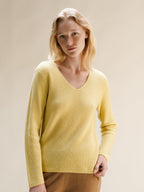 Cashmere Blend Ribbed V-Neck Sweater