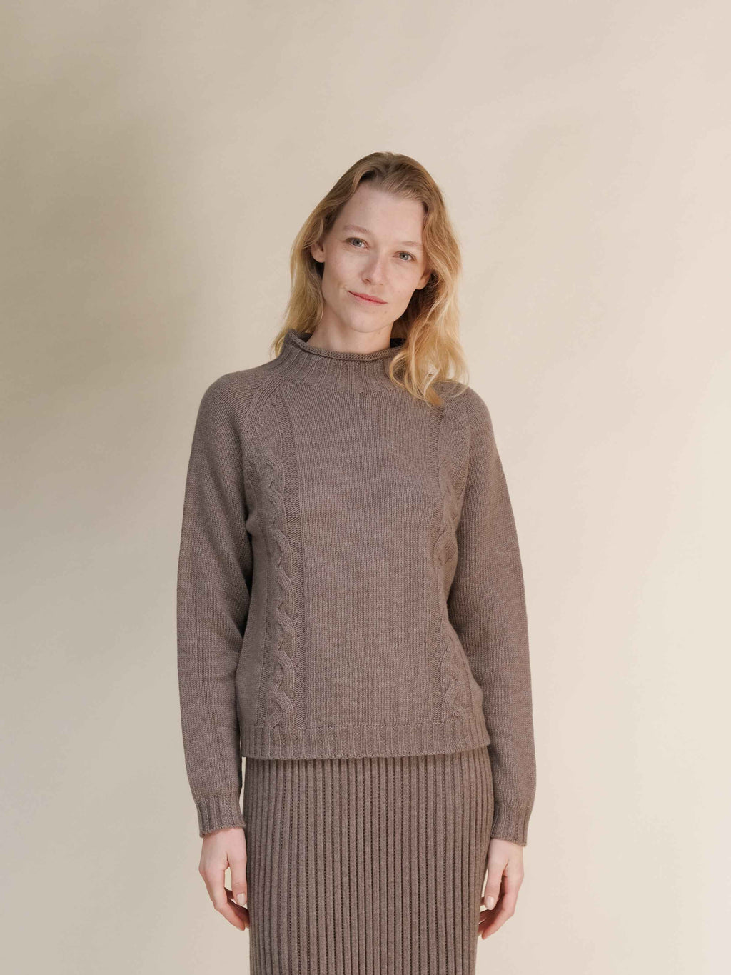 Cashmere Mix Cable "Ricciolo" Sweater (3D-Knit)