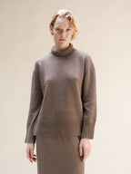 Maglione dolcevita lungo in misto cashmere