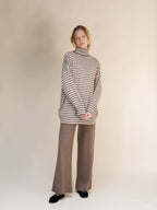 Maglione dolcevita oversize a righe in misto cashmere