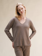 Maglione a V in misto cashmere (3D-Knit)