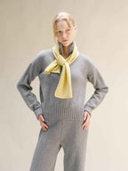 Cashmere Mix High Neck Sweater with Zip