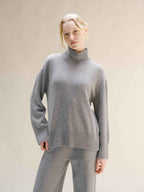Cashmere Mix Long Turtleneck Sweater