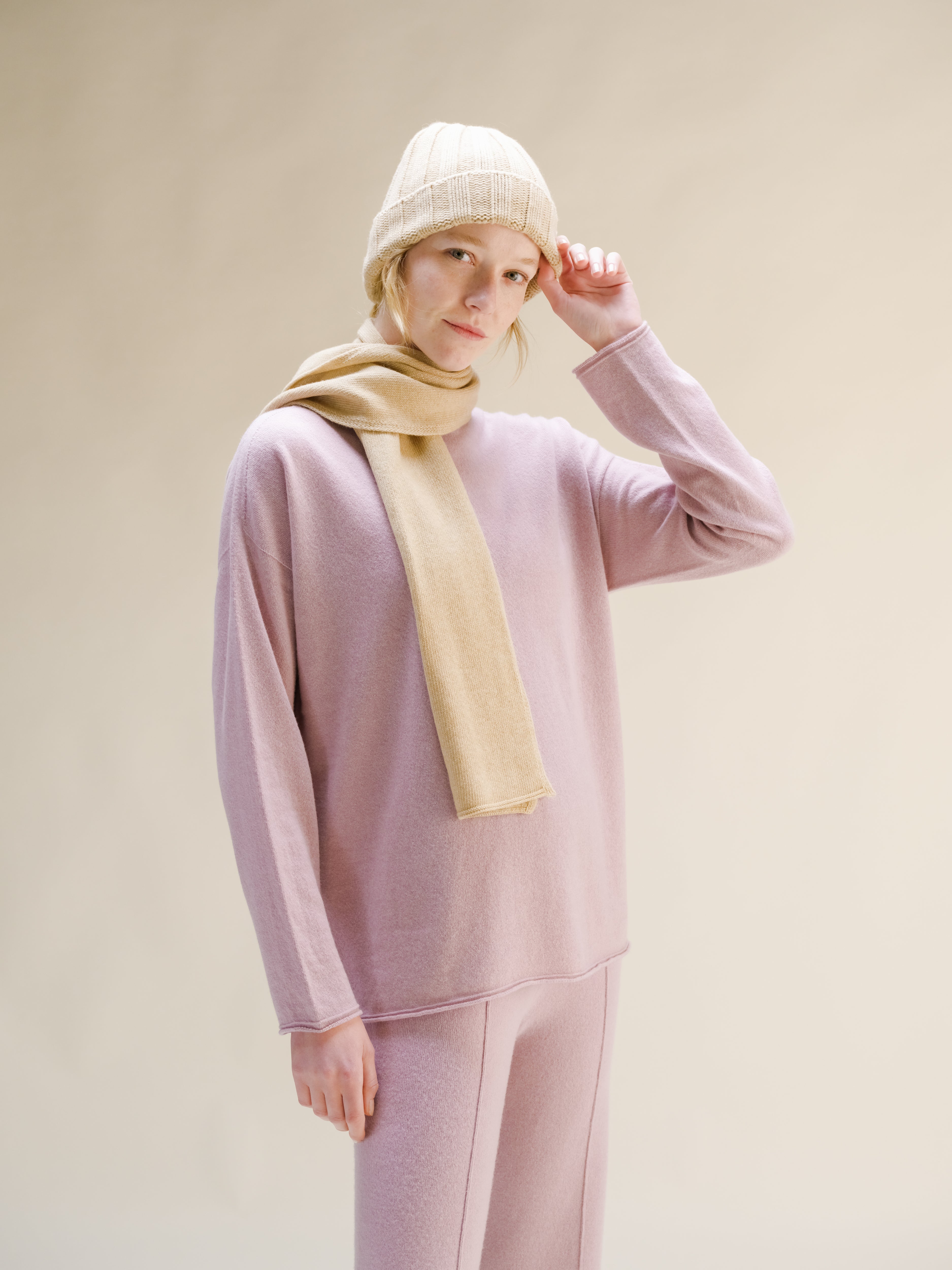 Cashmere Mix Ribbed Beanie