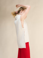 Cashmere Mix Sleeveless Turtle Neck Tunic