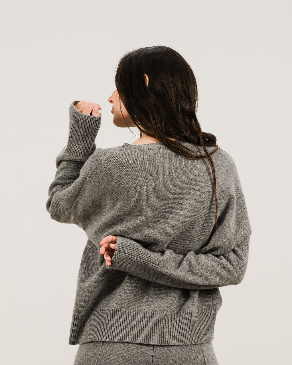 Maglia girocollo in misto cashmere