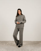 Cashmere blend cable knit sweater