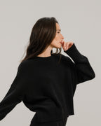 Maglia girocollo in misto cashmere